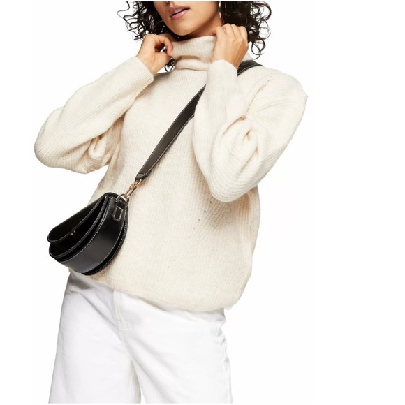 TOPSHOP Roll Crop Sweater - Camel - XS NWT - Picture 1 of 4